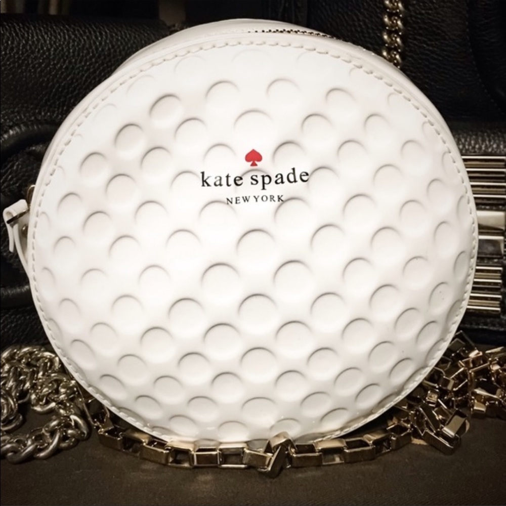 RARE! Kate Spade ON PAR DOTTY Golf Ball White Bag